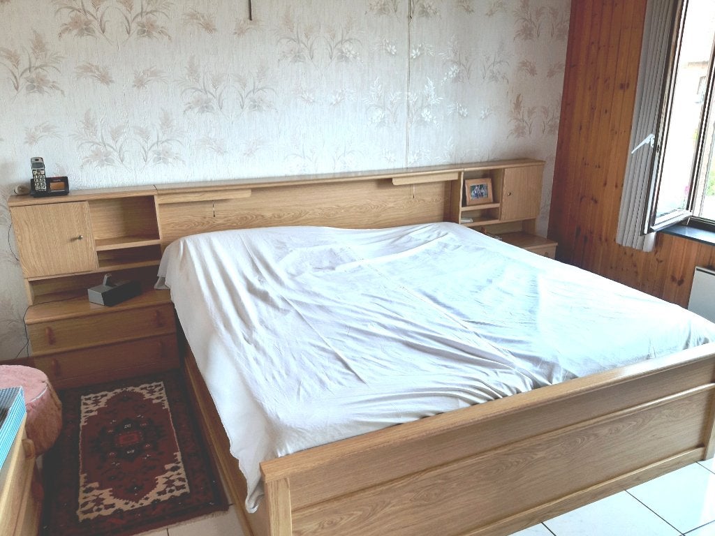 cadre de lit avec tables de chevet et veilleuses, Maison & Meubles, Chambre à coucher | Lits, Comme neuf, Deux personnes, Autres dimensions