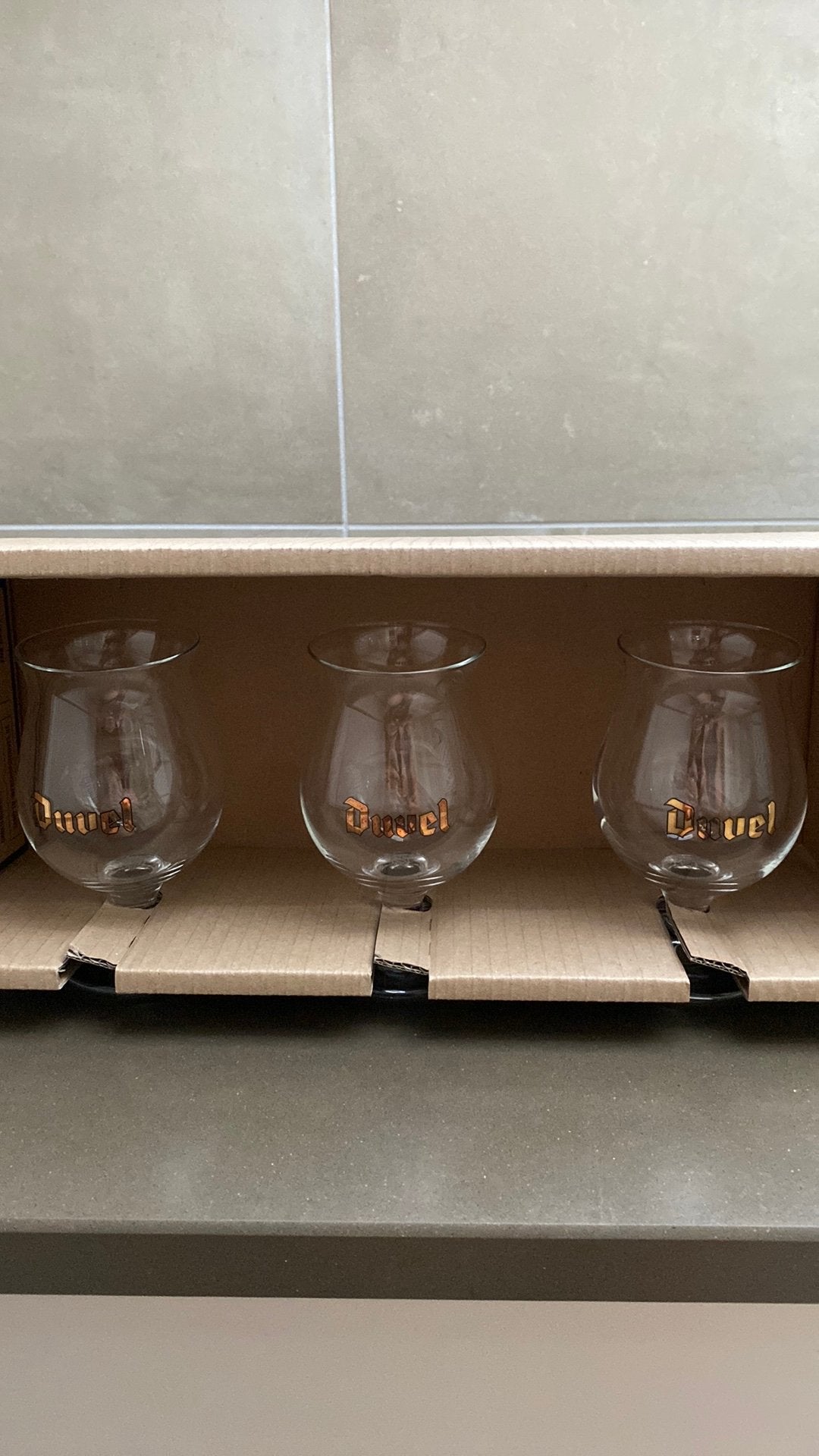 Duvelglas klein, Verzamelen, Glas en Drinkglazen, Ophalen, Zo goed als nieuw