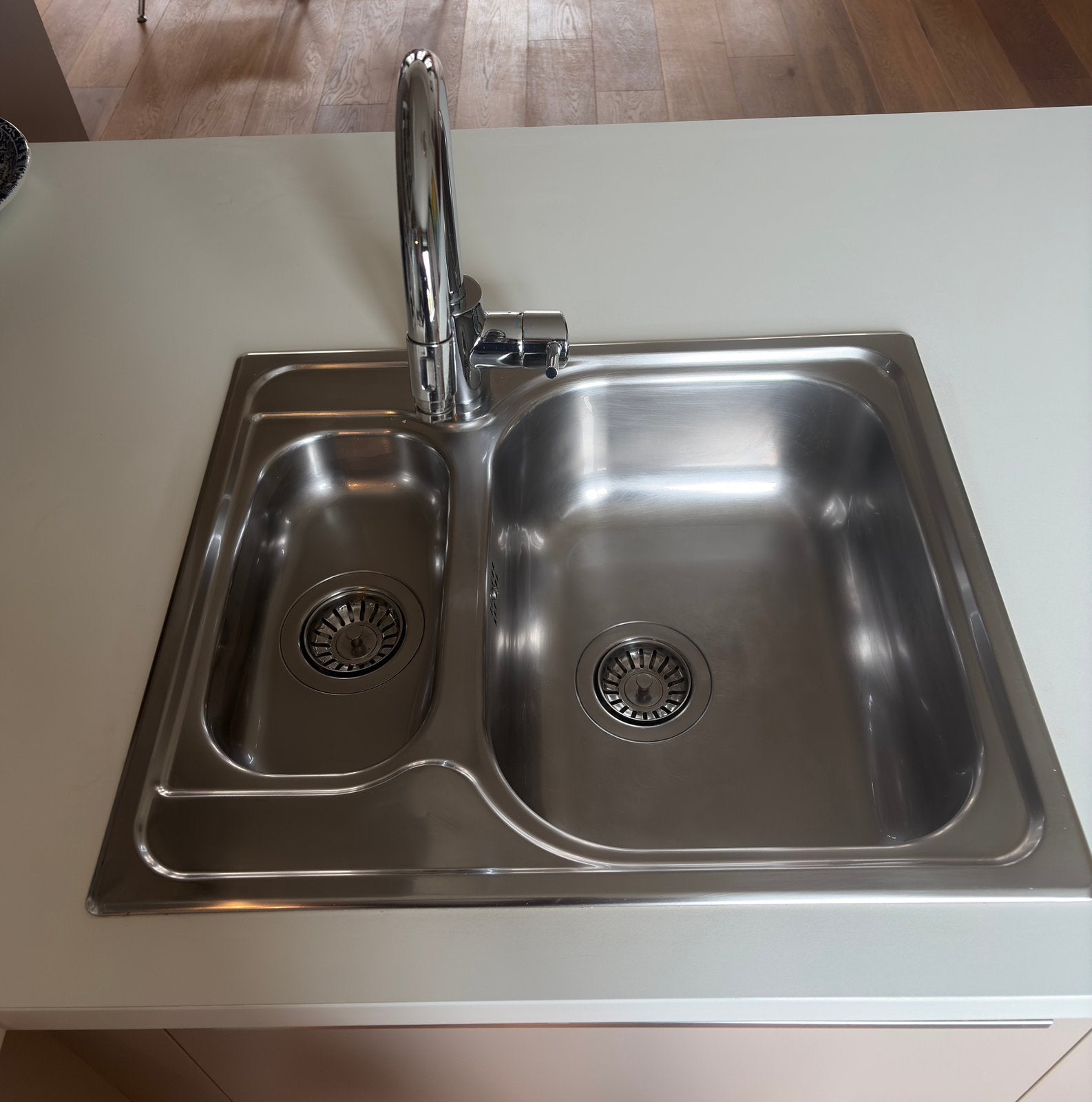 Évier BLANCO inox 60x50 cm + robinet GROHE douchette, Enlèvement, Utilisé