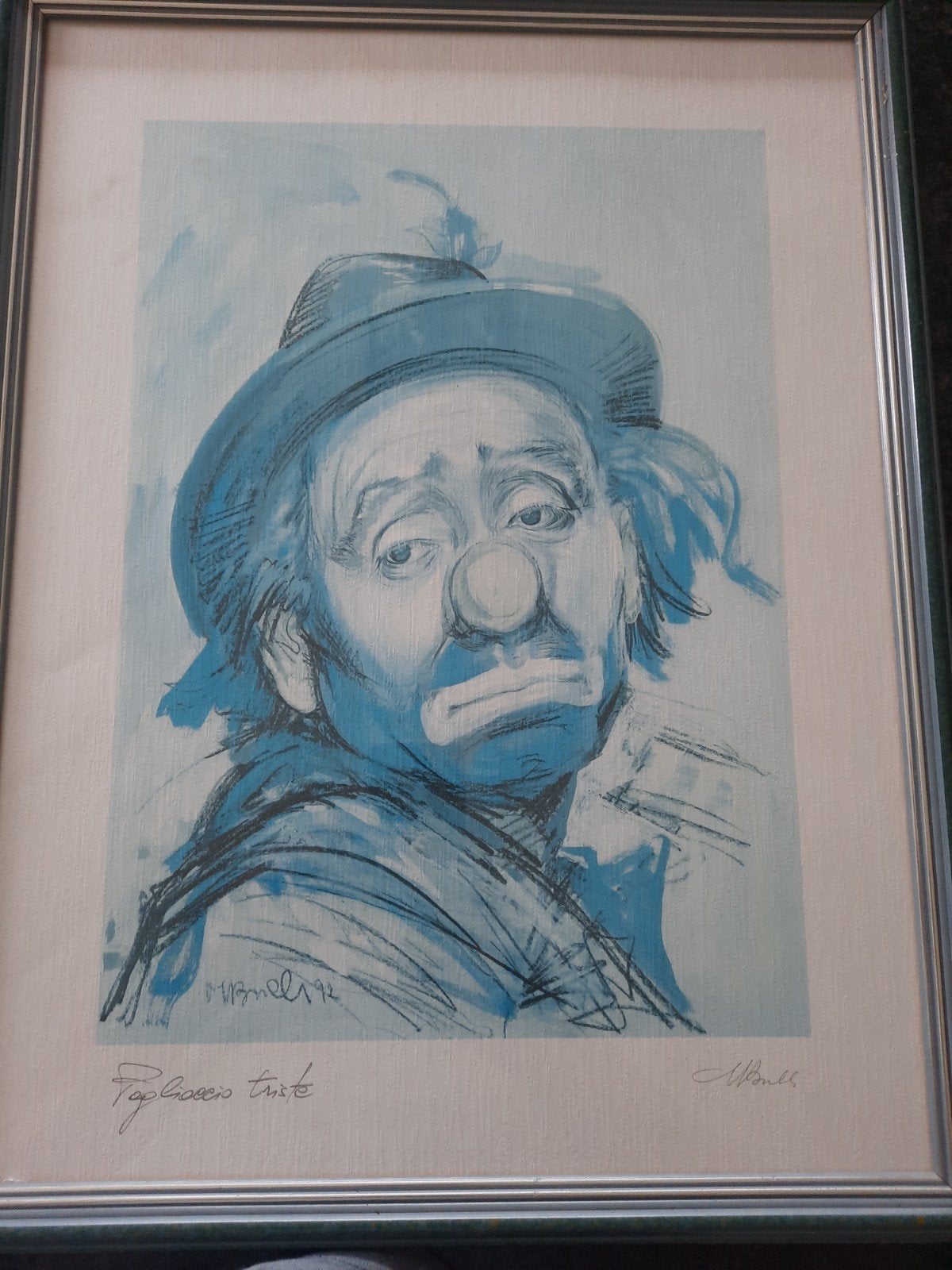 triste pagliaccio 1992, Antiquités & Art, Enlèvement, Sérigraphie, Original
