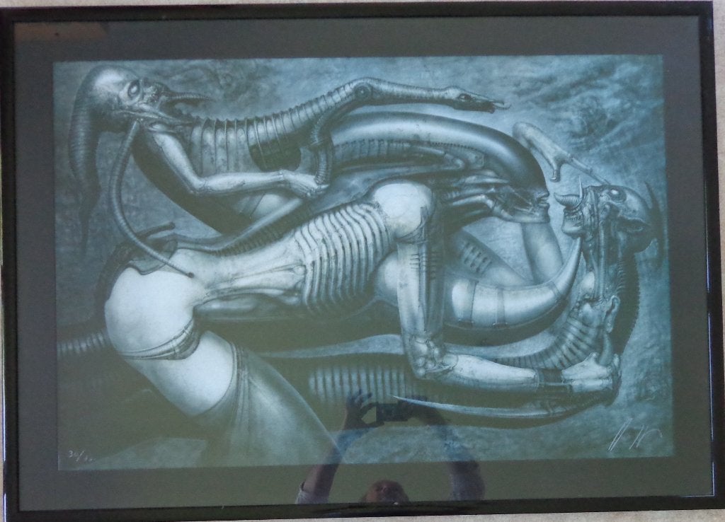 HANS RUDOLF GIGER / NECRONOM IV / KLEUROFFSETLITHO 83x116cm, Gesigneerd, Ophalen