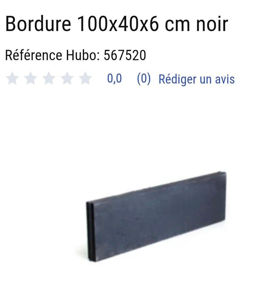 Bordure béton 100x40x6 noir neuve, Bricolage & Construction, Enlèvement ou Envoi