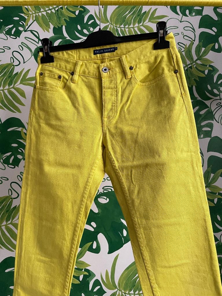 Broek Ralph Lauren (27), Kleding | Dames, Broeken en Pantalons, Zo goed als nieuw, Maat 36 (S), Geel, Lang, Verzenden