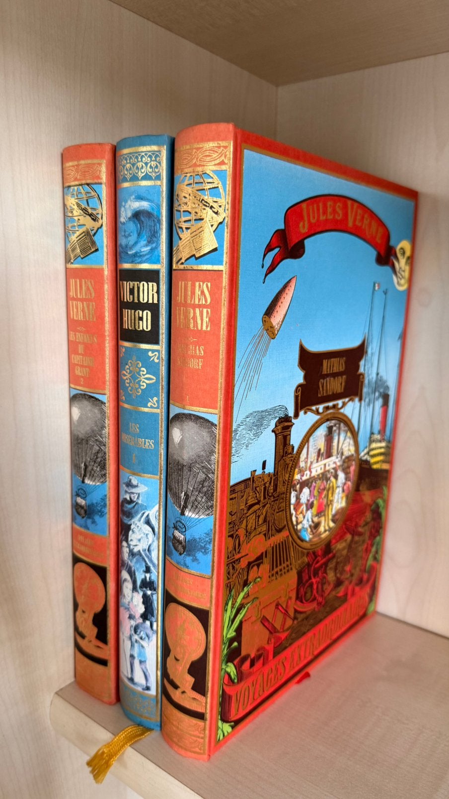 Lot de 3 beaux livres reliés – Jules Verne & Victor Hugo, Enlèvement, Comme neuf