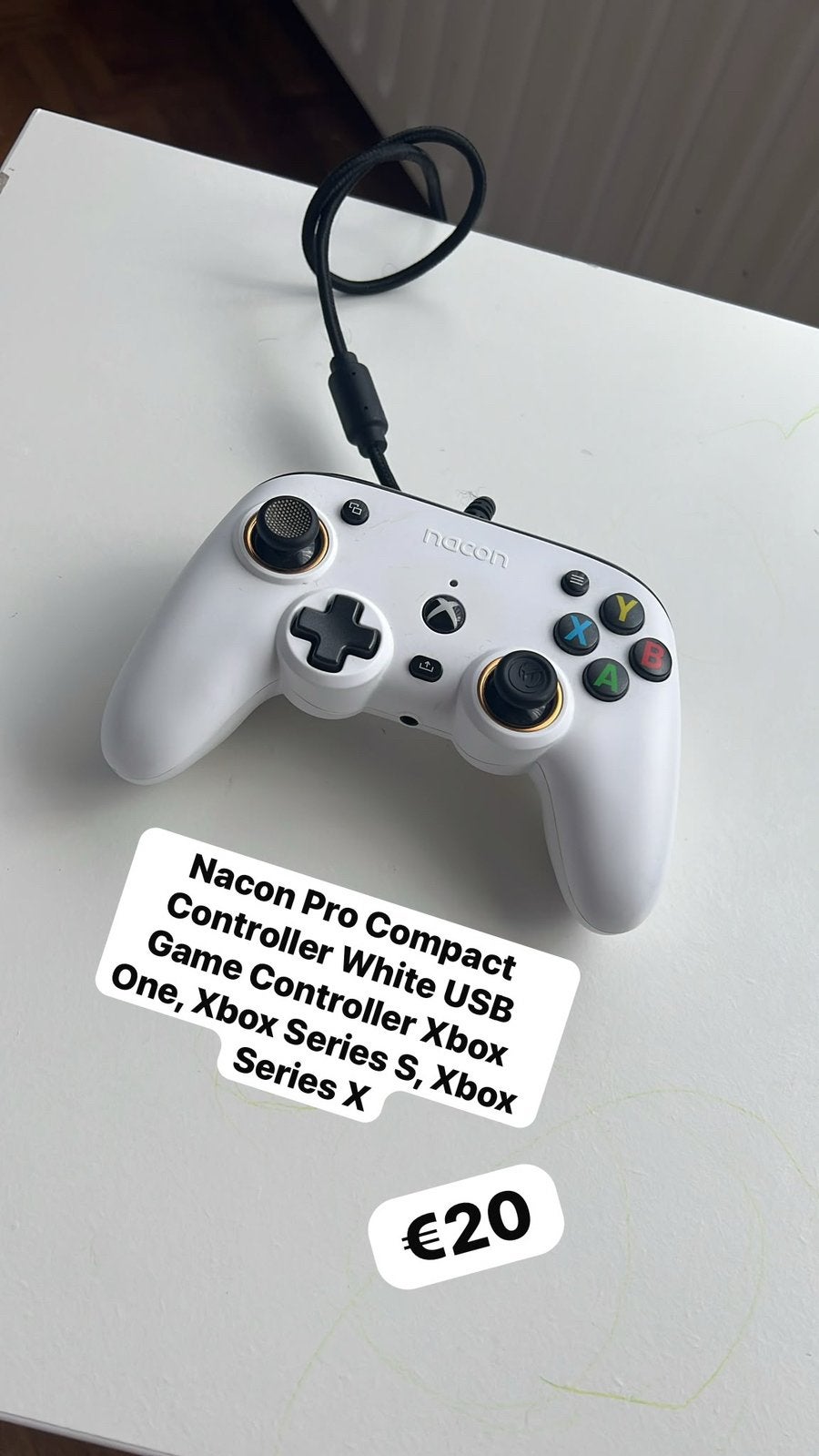 Manette USB Nacon Pro XBOX blanc, Enlèvement, Comme neuf