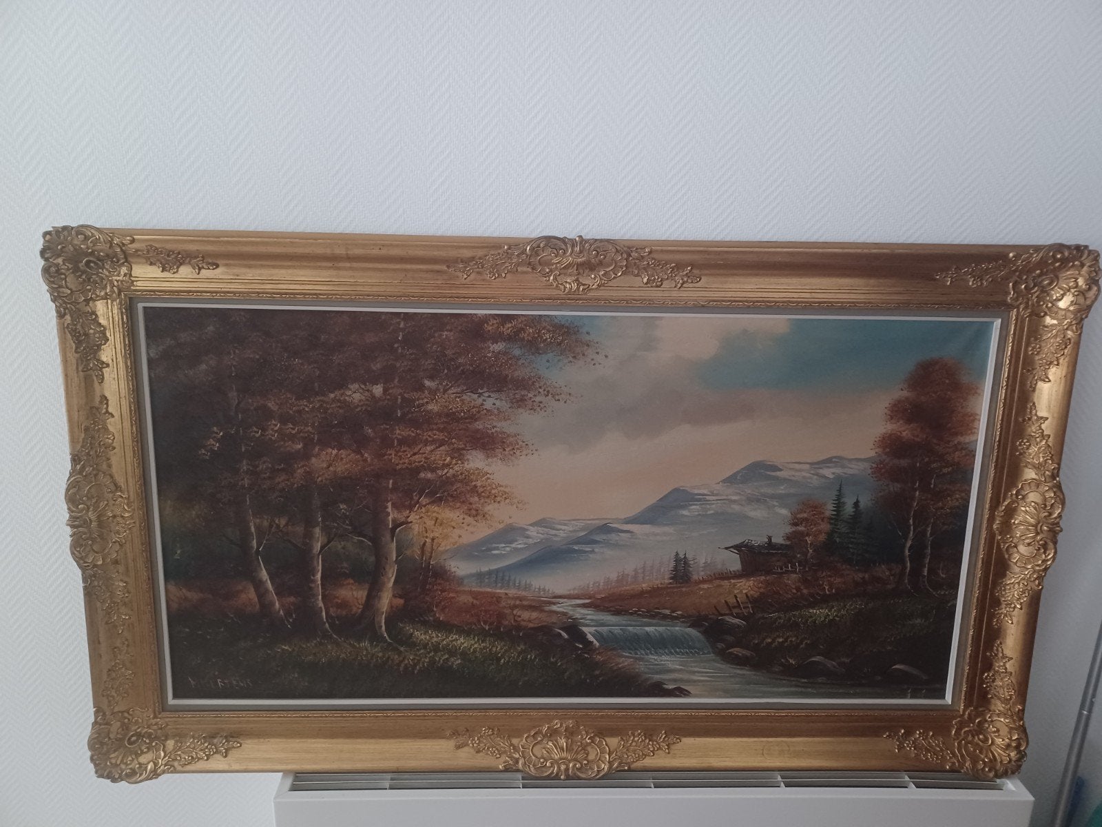 Groot klassiek/landelijk olieschilderij M. Mertens, Antiek en Kunst, Kunst | Schilderijen | Klassiek, Ophalen, Klassiek, Gesigneerd