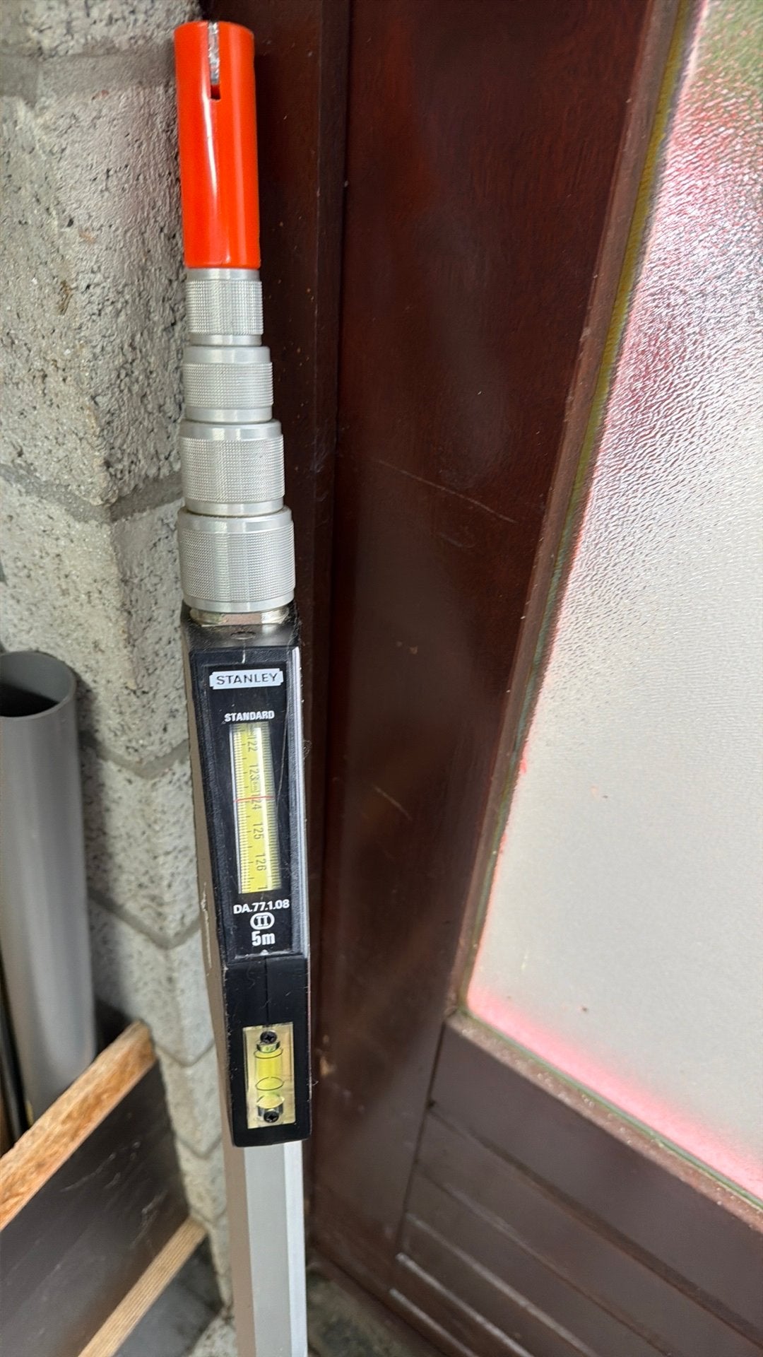 Telescopisch meter 5 meter uittrekbaar, Doe-het-zelf en Bouw, Meetapparatuur, Ophalen, Zo goed als nieuw
