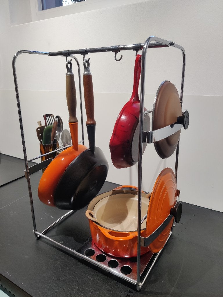 Le Creuset, vintage chromen rek, Huis en Inrichting, Overige materialen, Gebruikt, Overige typen, Le Creuset