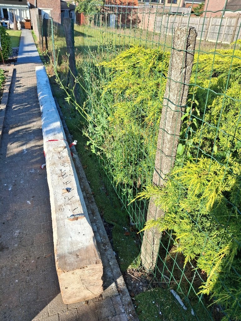 Oude balk uit stal, Ophalen, Gebruikt