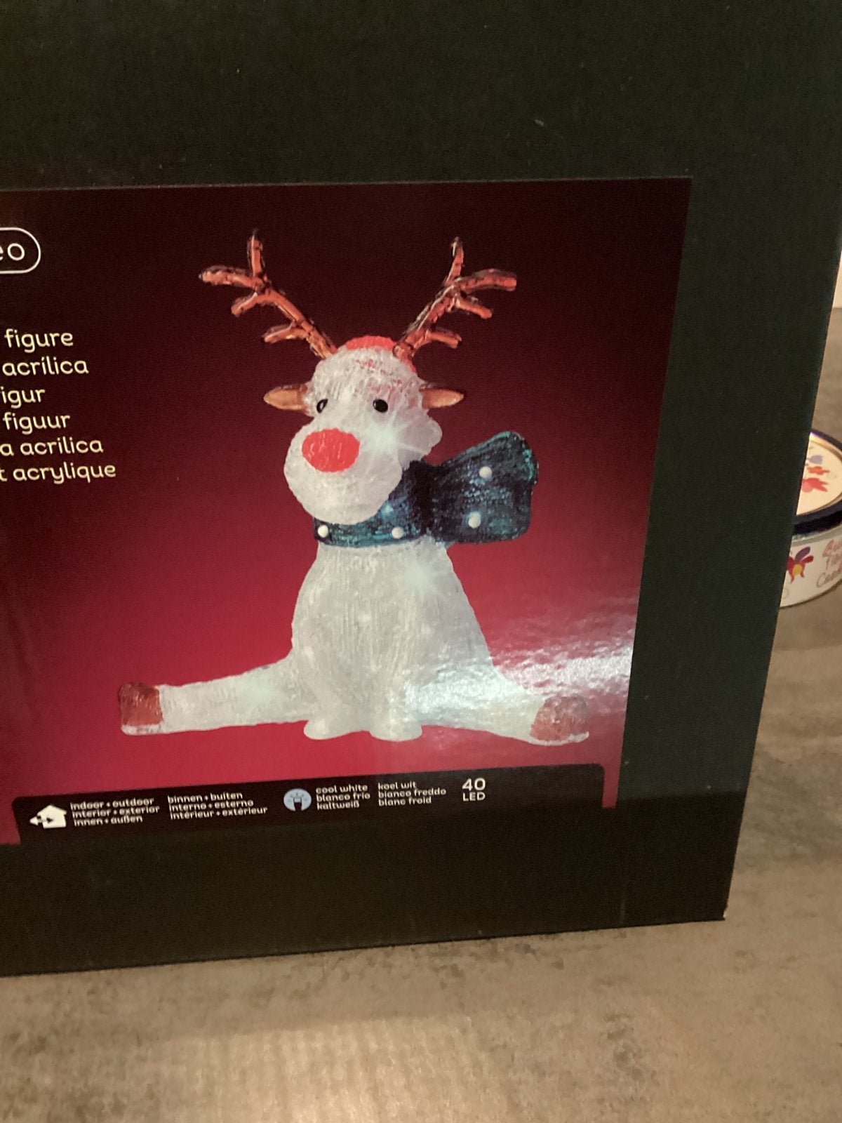 Rendier met leds 39;5 cm hoog zeeer leuk koopje, Diversen, Kerst, Ophalen, Zo goed als nieuw