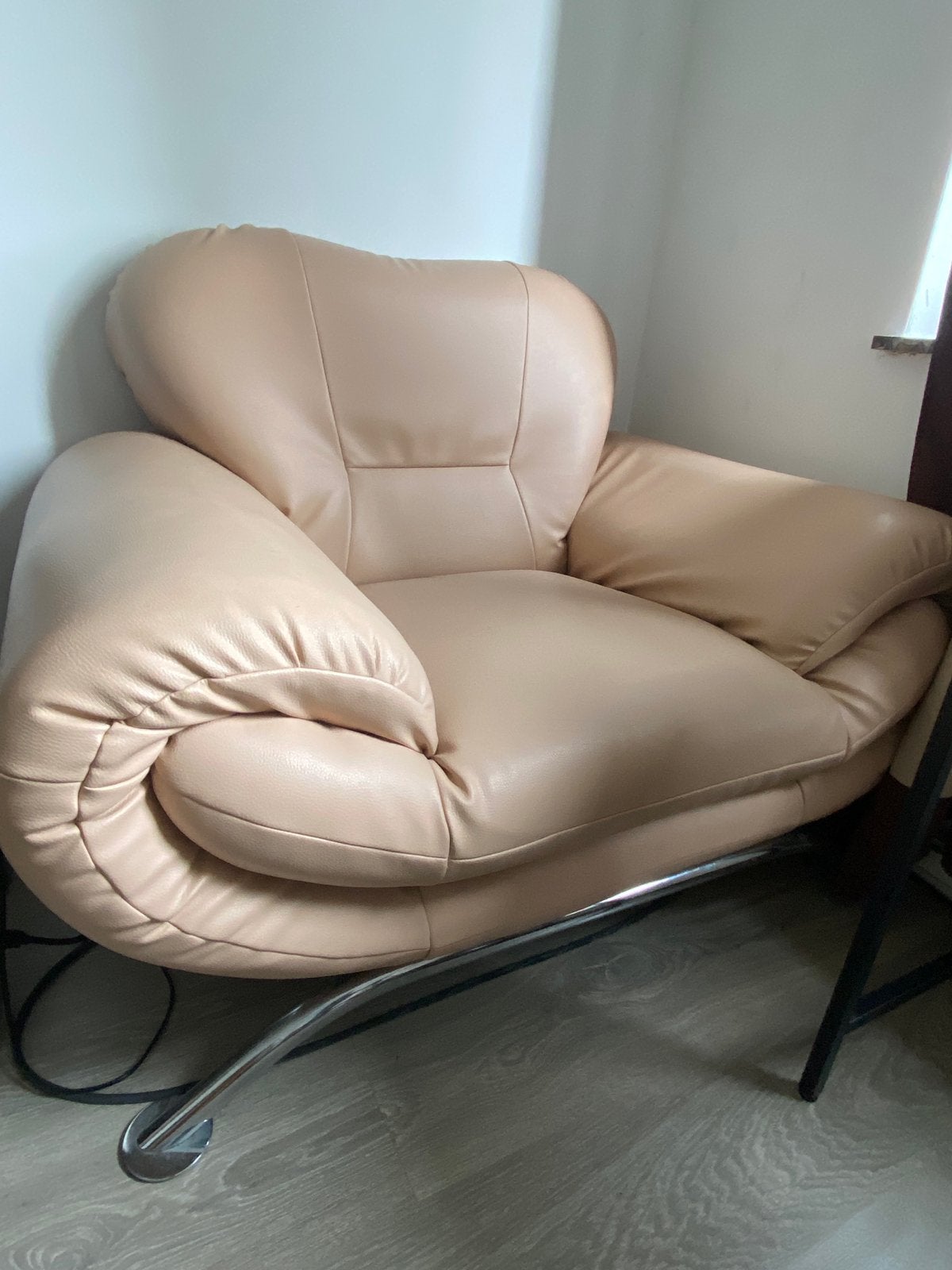 Fauteuil vintage 1 place, Maison & Meubles, Enlèvement, Une personne, Cuir, Vintage