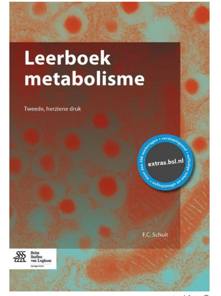 Leerboek Metabolisme - F.C. Schuit, Enlèvement ou Envoi, Comme neuf