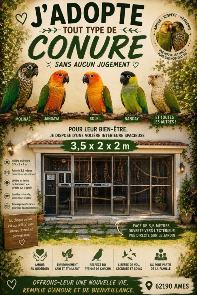 j'adopte vos conures, Dieren en Toebehoren