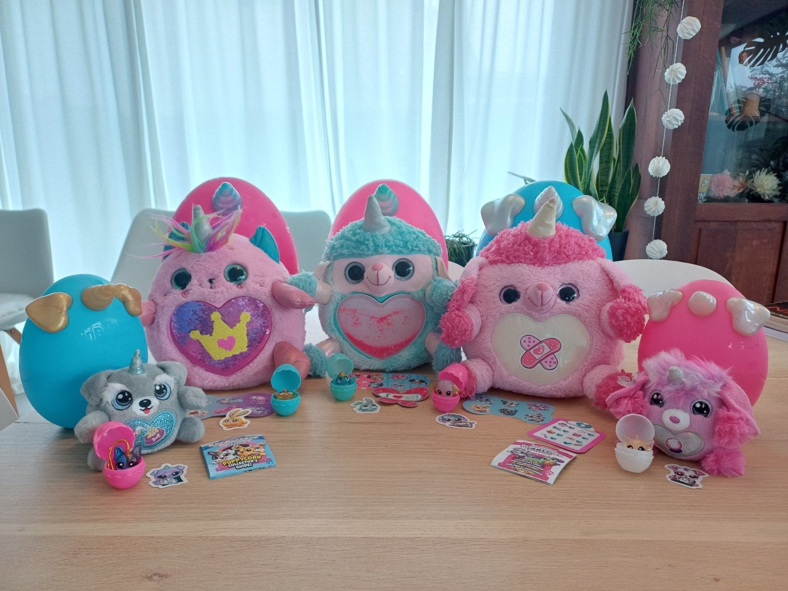 rainbocorns 3 grote 2 kleine, Overige merken, Overige karakters, Zo goed als nieuw, Middelgroot (20 tot 80 cm)
