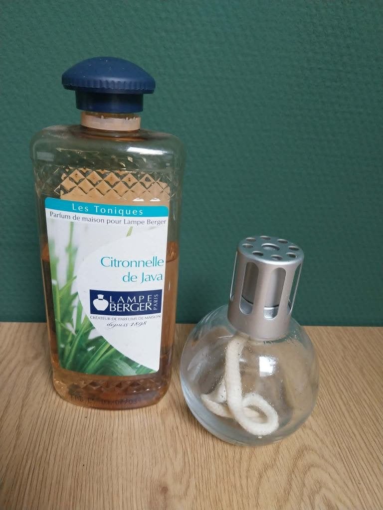 lampe berger met lampenvulling citronella, Ophalen, Gebruikt, Glas
