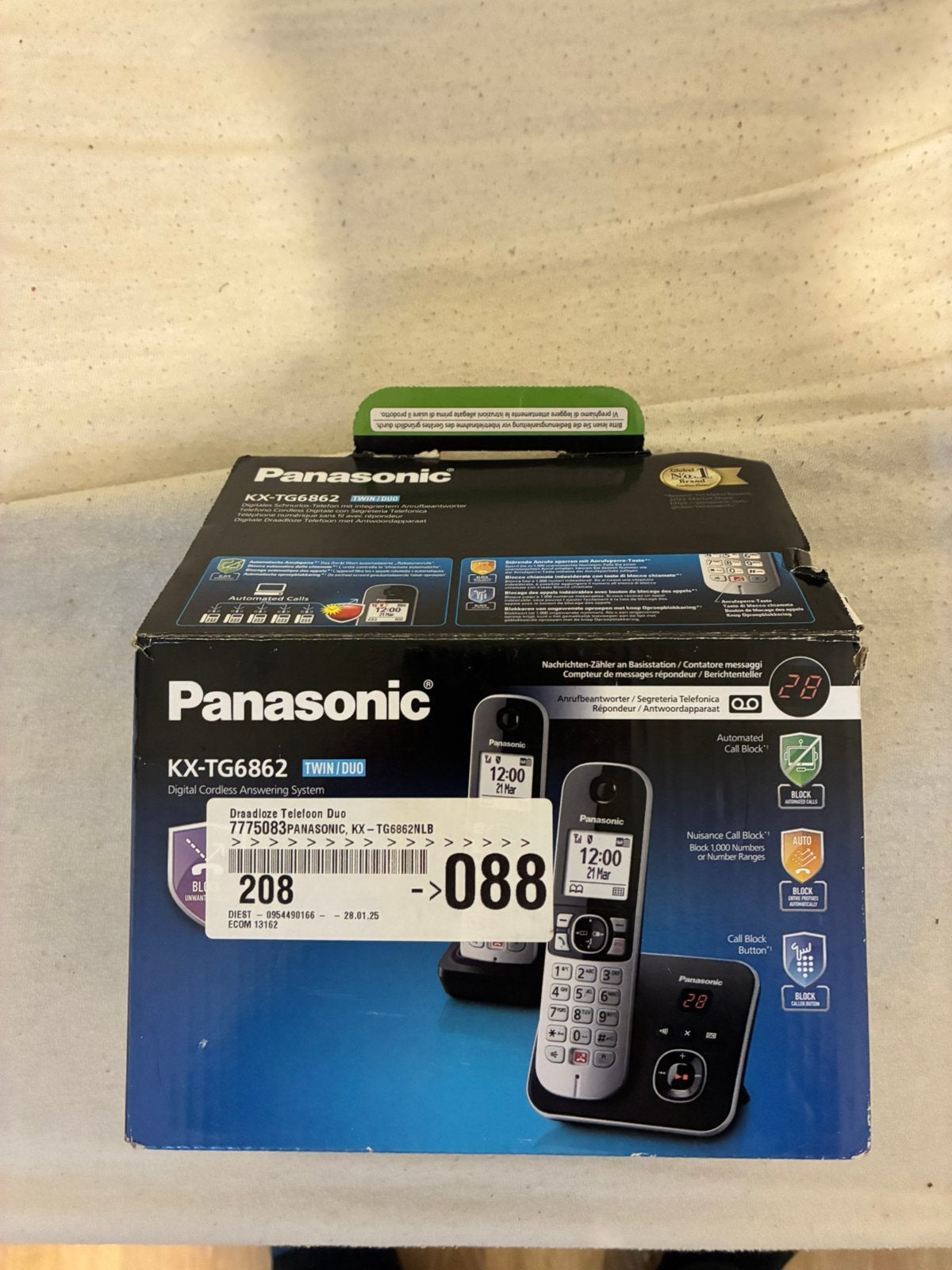 Panasonic KX-TG6862 duo Telefoonset - NIEUW IN DOOS, Telecommunicatie, Mobiele telefoons | Toebehoren en Onderdelen, Nieuw, Panasonic