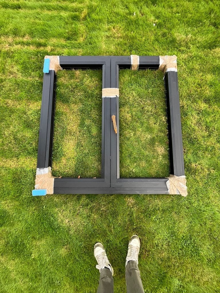 Reynaers Masterline 8 aluminium DK  — 13501400mm RAL9005ctx, Bricolage & Construction, 75 à 150 cm, Enlèvement ou Envoi, 75 à 150 cm