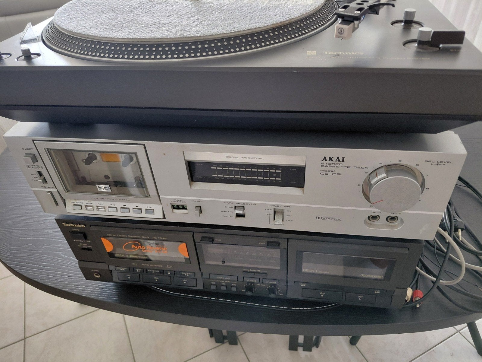 Driedelige muziekpakket # technics en Akai, Enlèvement, Utilisé, Autres marques