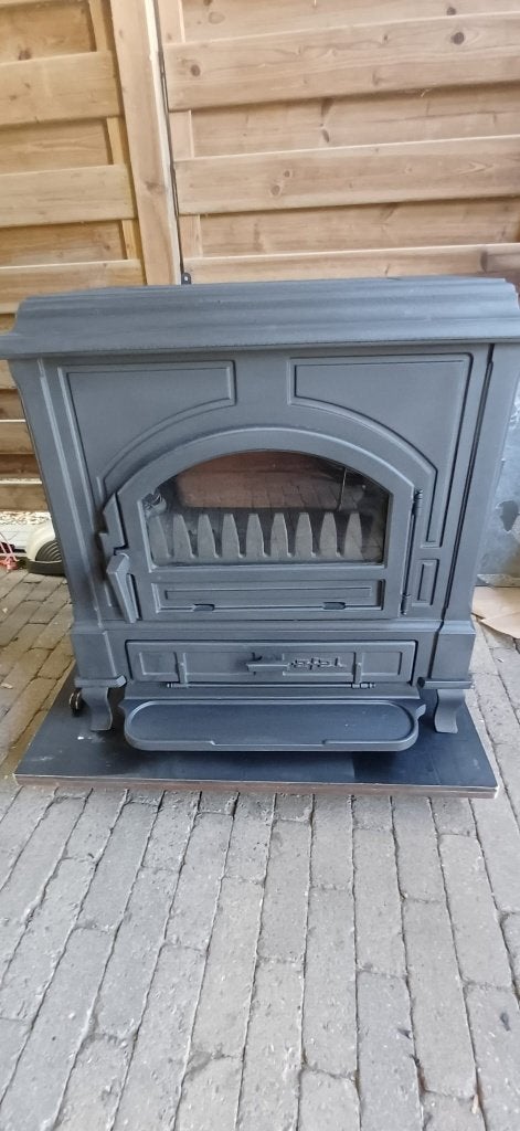 Hout en kolen kachel, Huis en Inrichting, Kachels, Ophalen, Gebruikt, Houtkachel, Vrijstaand