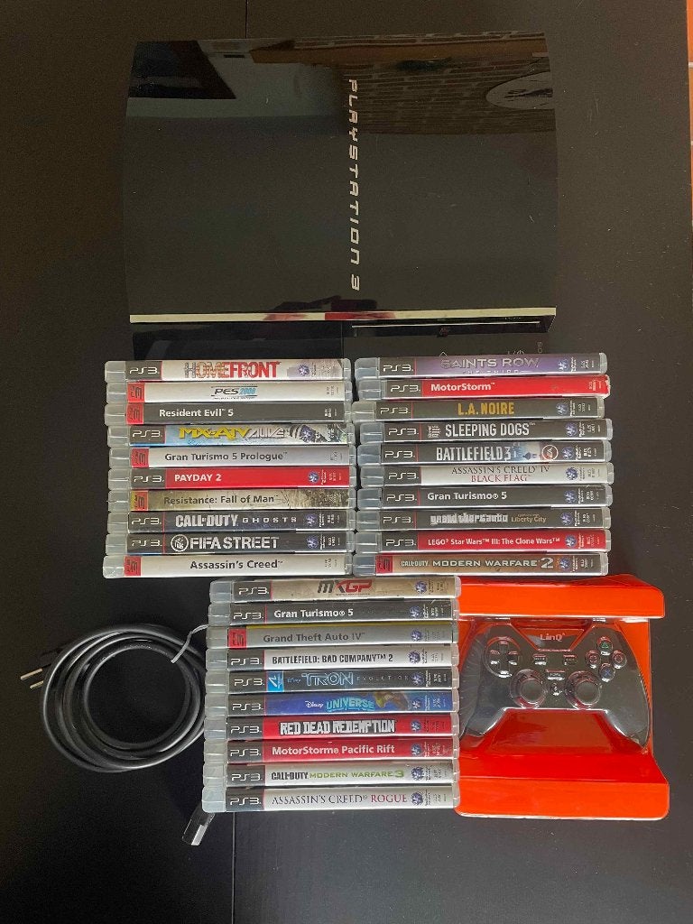 Console PS3 60GB + 30 Jeux (Compatible PS1-PS2) , Enlèvement ou Envoi, Avec 1 manette, Phat, Avec jeux