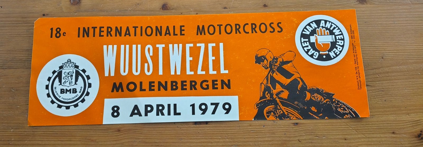 Sticker Motorcross Wuustwezel 1979, Enlèvement, Neuf, Affiche, Image ou Autocollant
