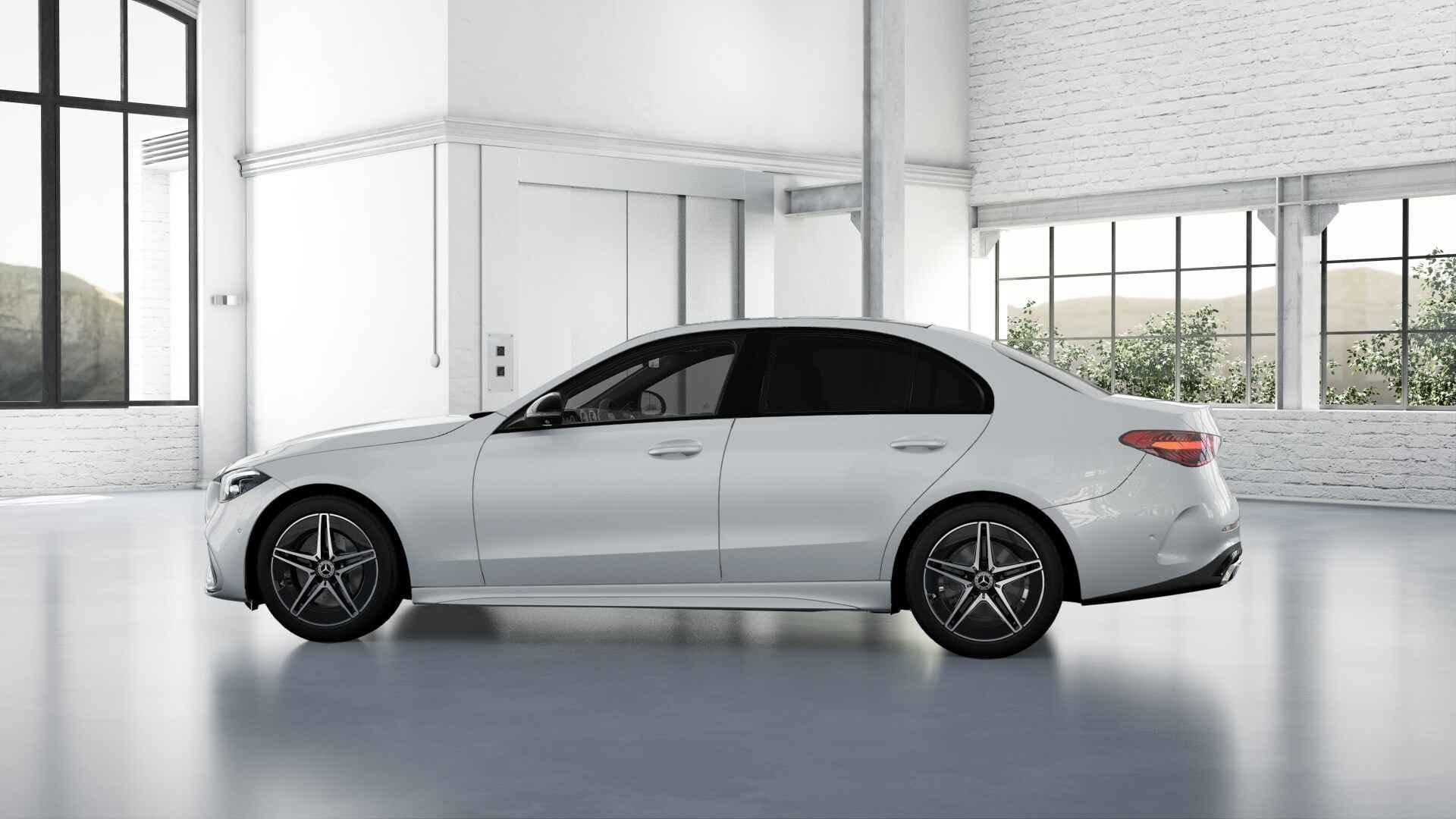 Mercedes-Benz C-Klasse 180 Berline AMG Line | Panoramisch Da, Auto's, Mercedes-Benz, Automaat, Zwart, 4 cilinders, Wit