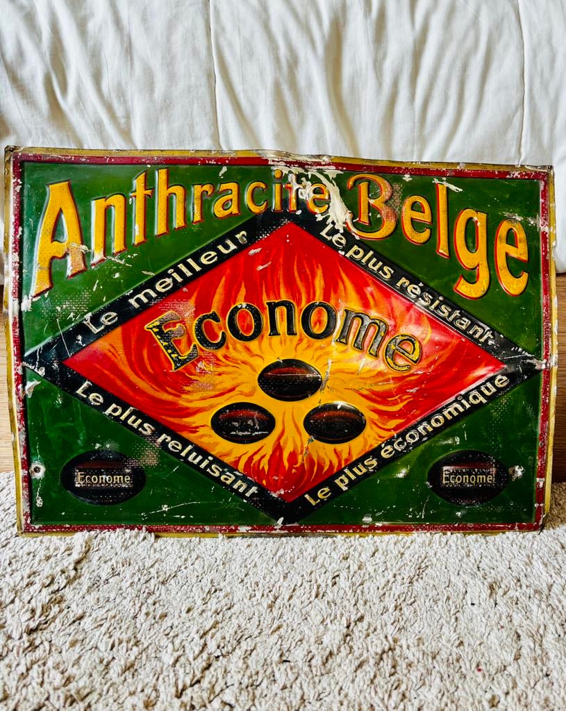 Plaque publicitaire anthracite Belge, Enlèvement ou Envoi