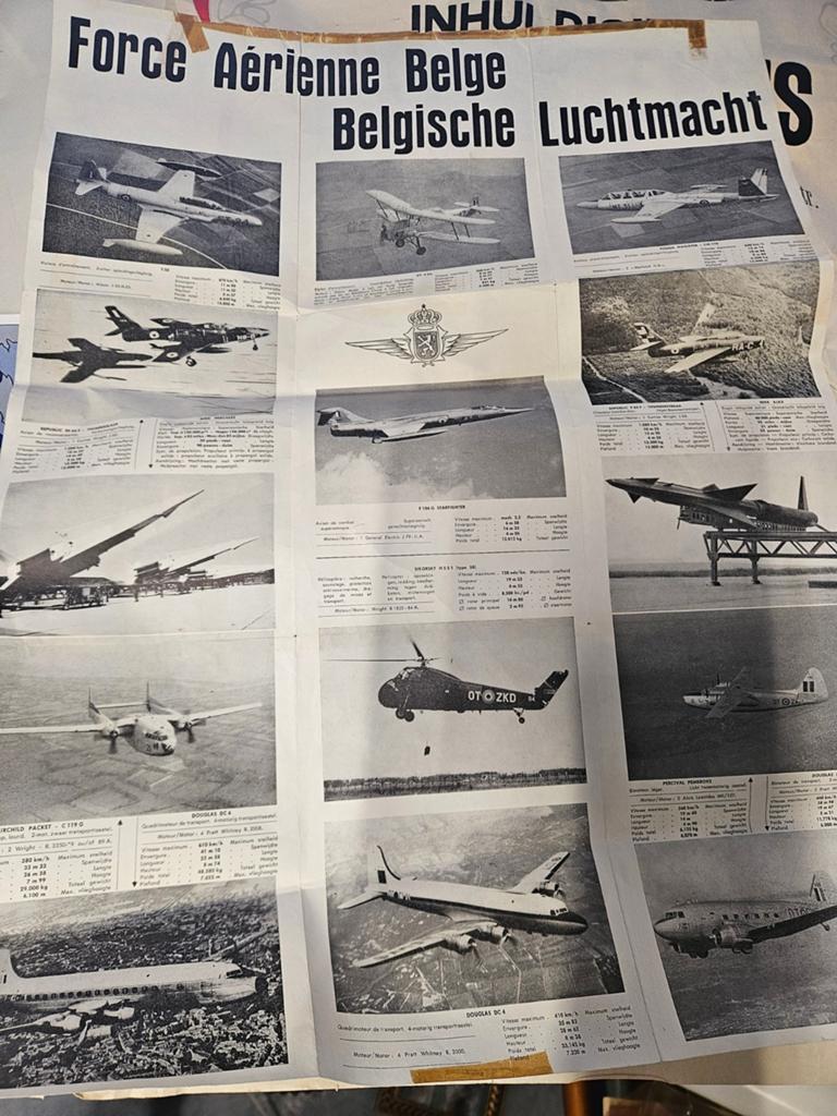 Oude affiche Belgische luchtmacht, Verzenden