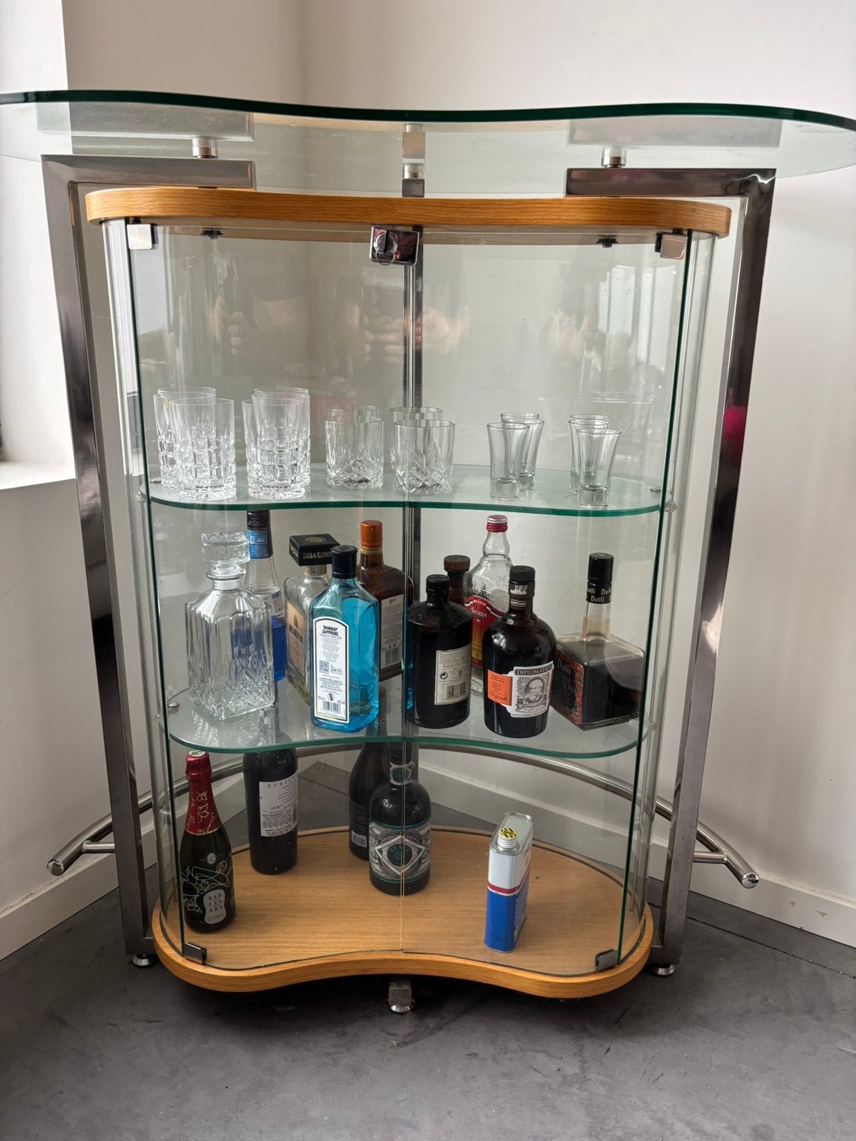 vintage barkast/drankenvitrine, Huis en Inrichting, Ophalen, Gebruikt