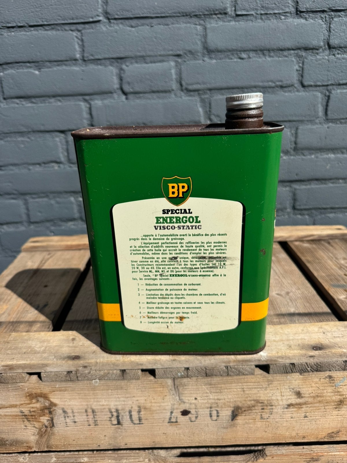 BP Energol Special 2 Liter olie blik, Verzamelen, Ophalen of Verzenden, Gebruikt, Overige, Overige merken