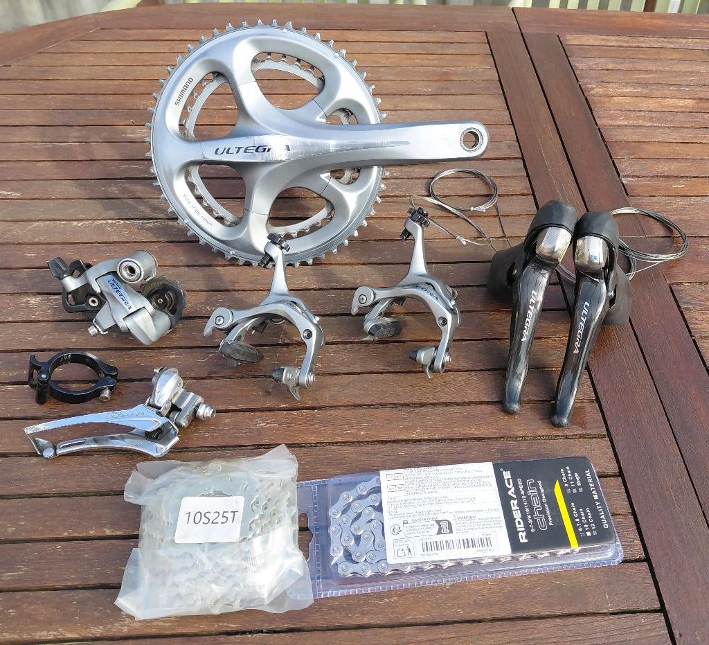 Fietsmateriaal Shimano Ultegra 10v, Fietsen en Brommers, 28 inch, Gebruikt, Carbon, Velgrem