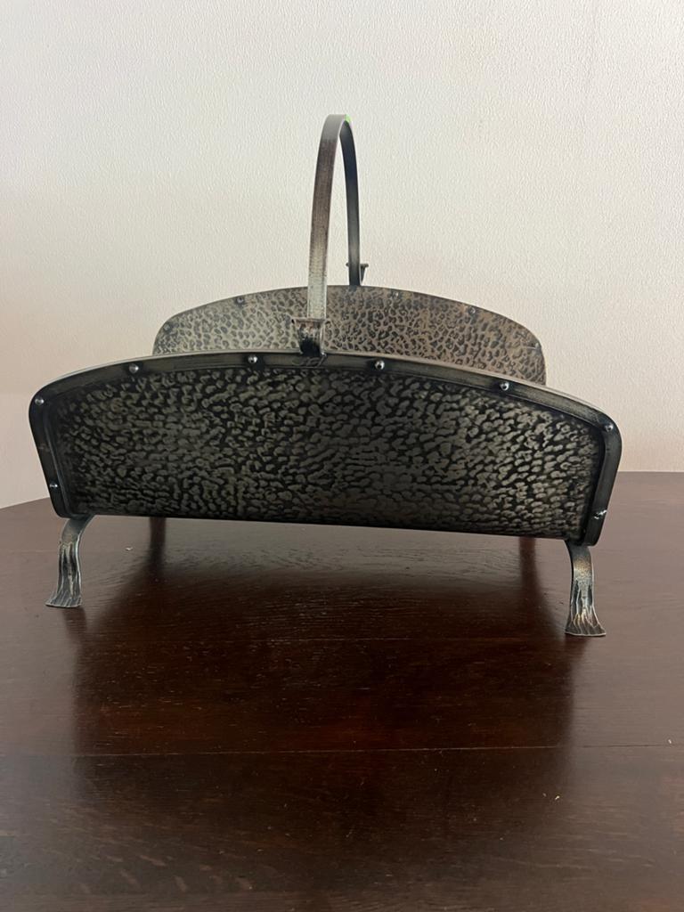 Decoratieve metalen haardmand - hammered steel, Enlèvement