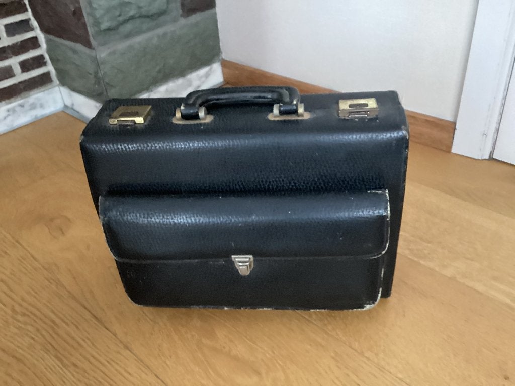 Vintage dokterstas, Ophalen, Gebruikt, Leer, Slot