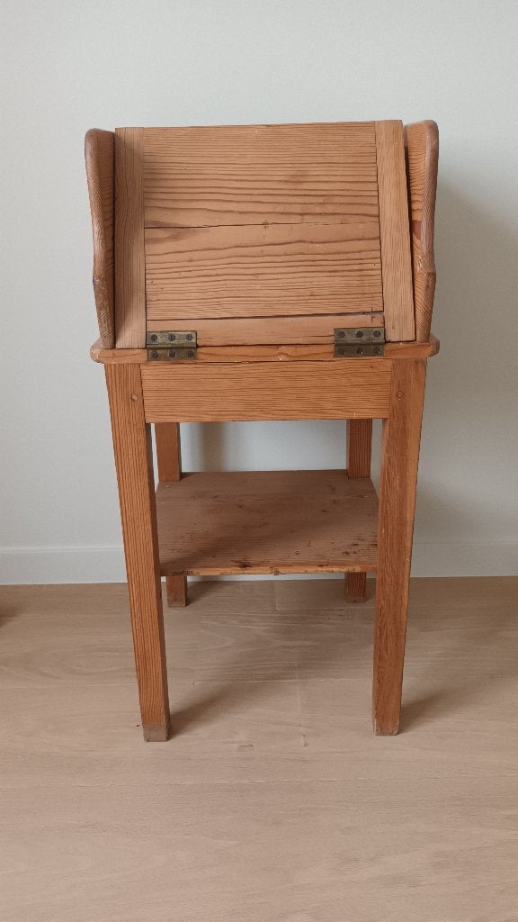 Antiek grenen pottenkastje of nachtkastje, 70 cm ou plus, 45 à 65 cm, Enlèvement, Utilisé