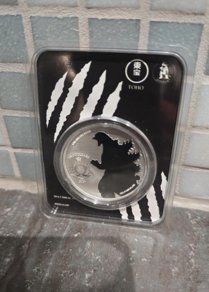 Zeldzaam Godzilla Rodan 1 oz 999 puur zilver van Niue, Enlèvement