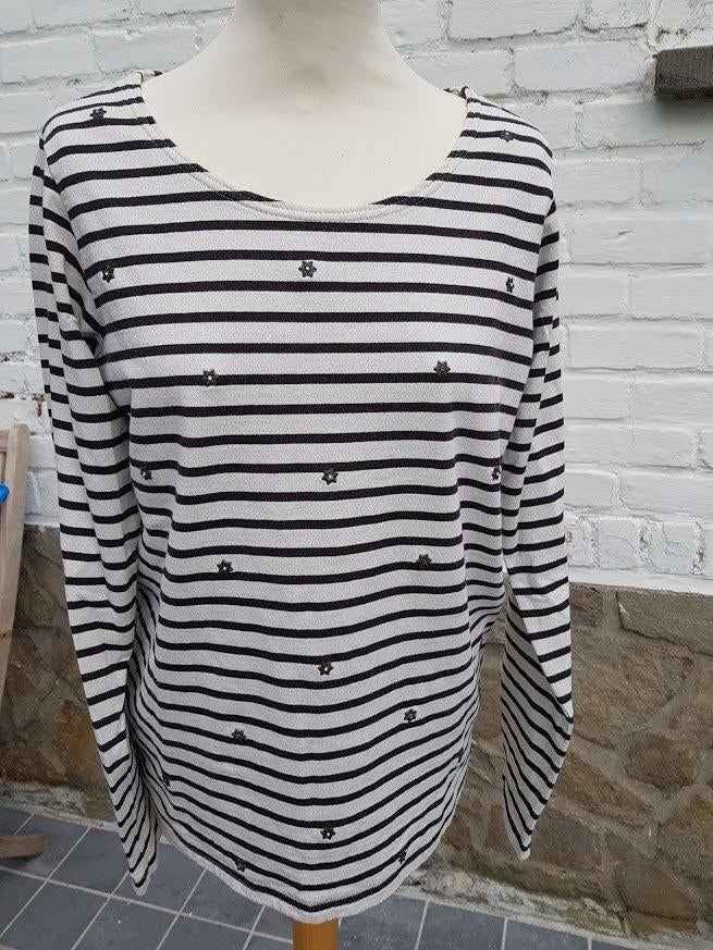wit zwart gestreepte pull XL, Kleding | Dames, Maison scotch, Wit, Maat 46/48 (XL) of groter, Ophalen of Verzenden