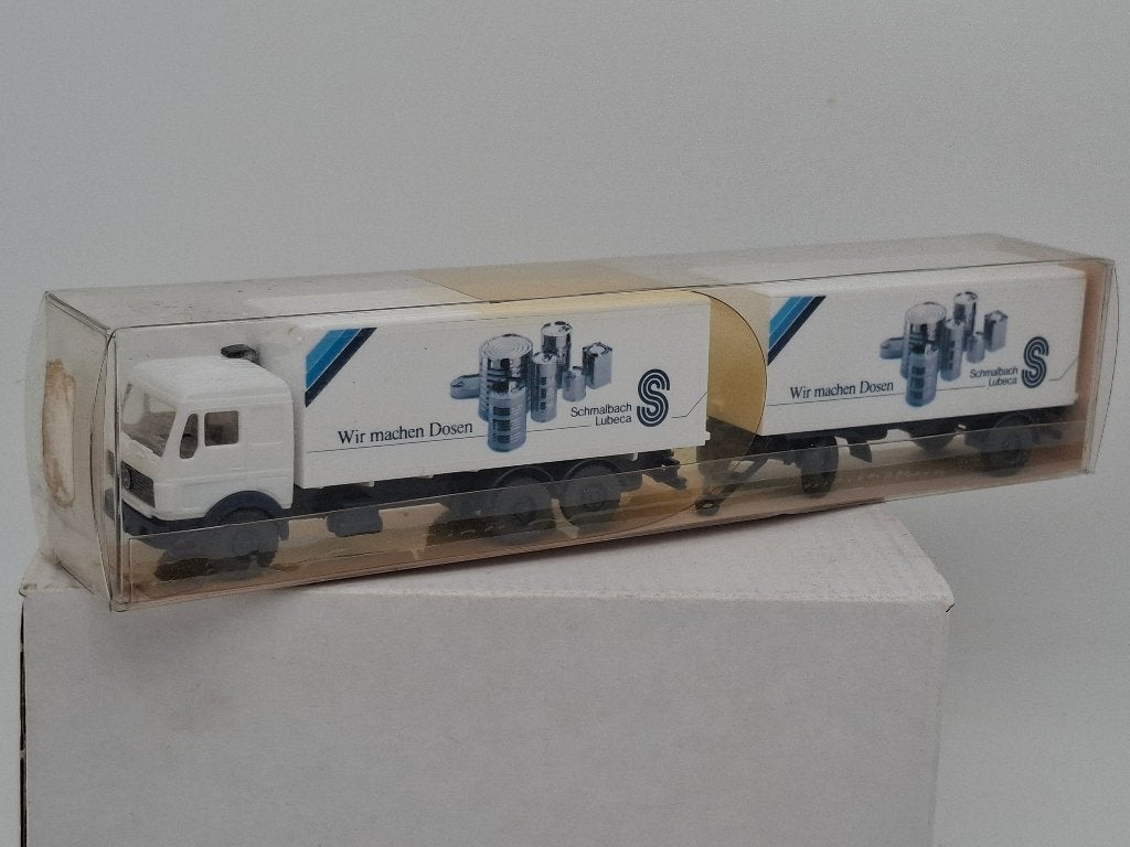 Combi truck Mercedes Schmallbach Dosen - Wiking 1/87, Envoi, Comme neuf, Bus ou Camion, Wiking