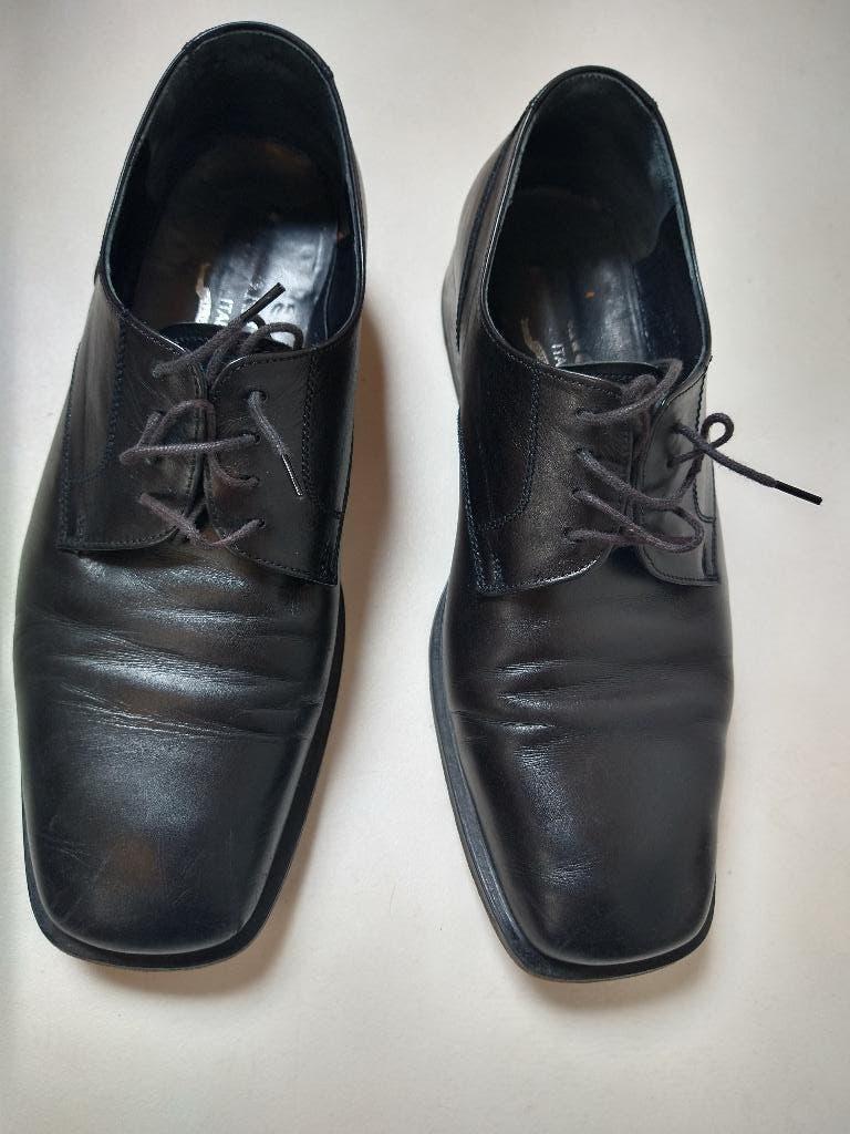 Zwarte geklede schoenen Francesco Italy, Zwart, Overige typen, Ophalen of Verzenden, Zo goed als nieuw
