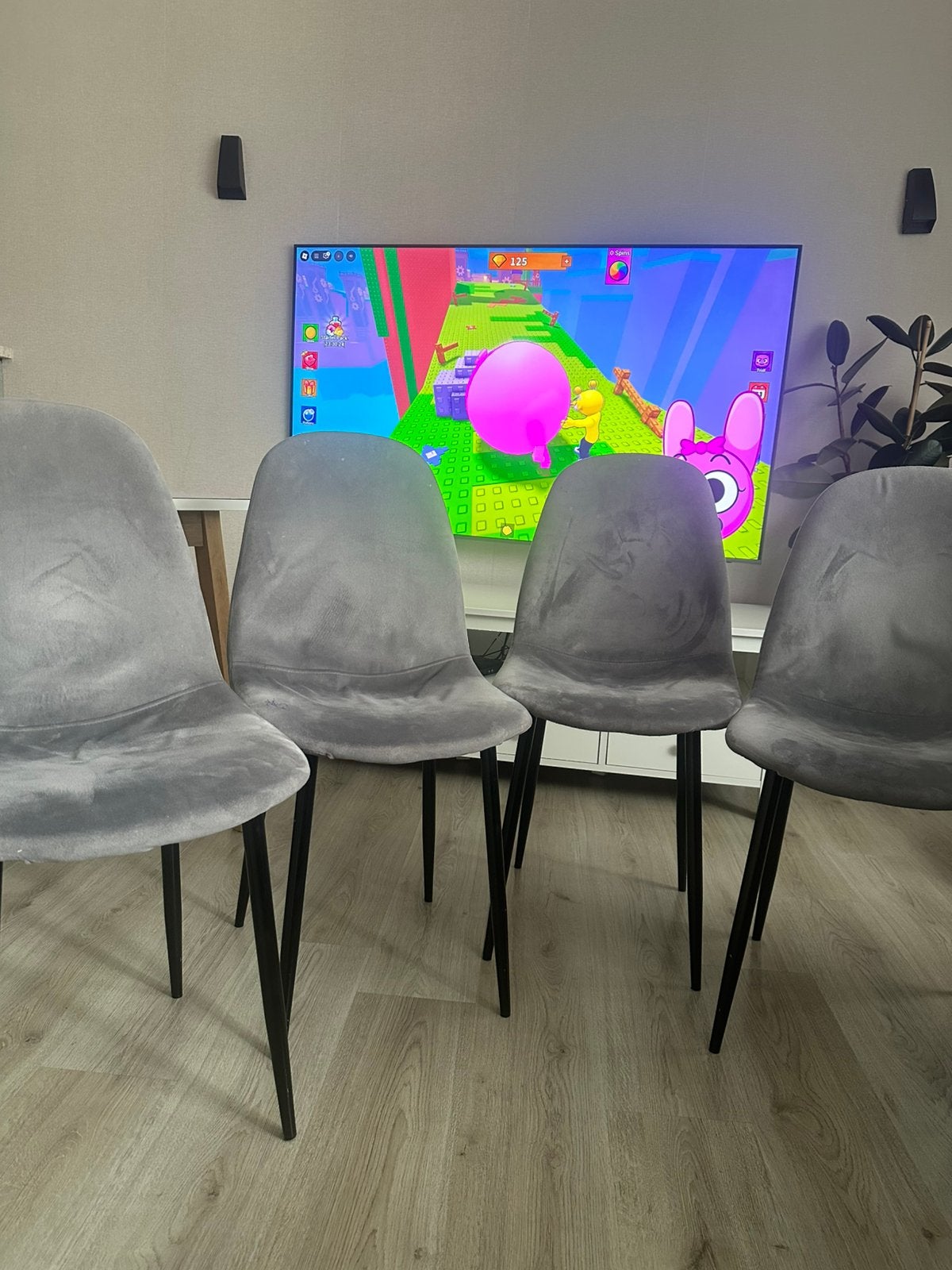 Chaise, Maison & Meubles, Chaises, Gris, Enlèvement, Utilisé, Quatre