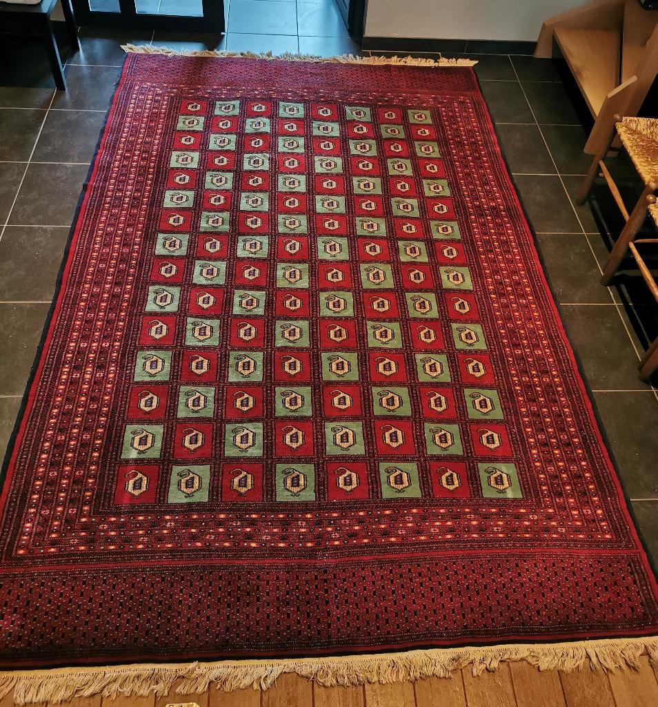 Vloerkleed, Ophalen, Zo goed als nieuw, Groen, Rechthoekig