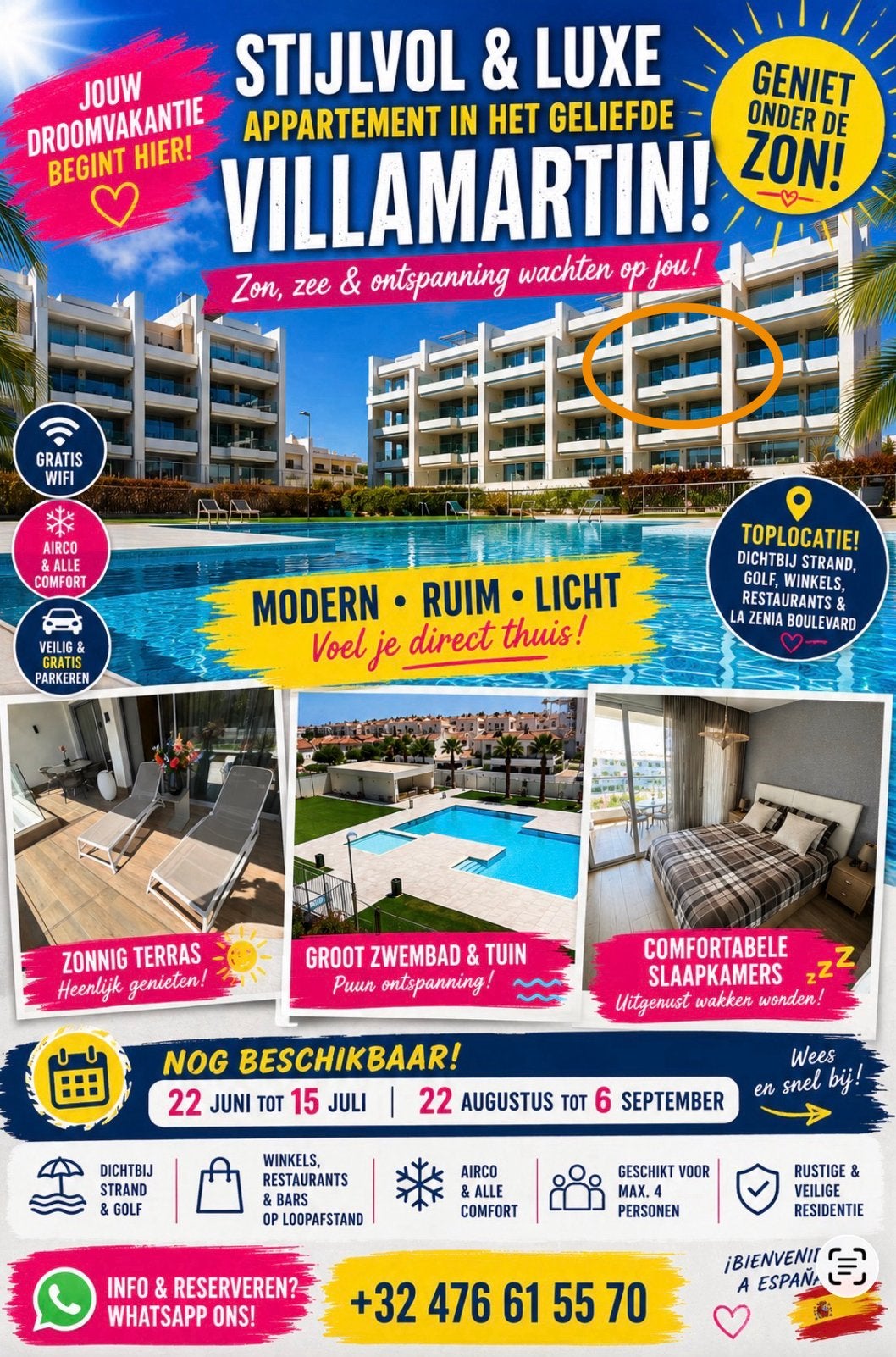 Charmant en Luxe appartement te huur in Orihuela Costa! 🇪🇸, Jardin, Appartement