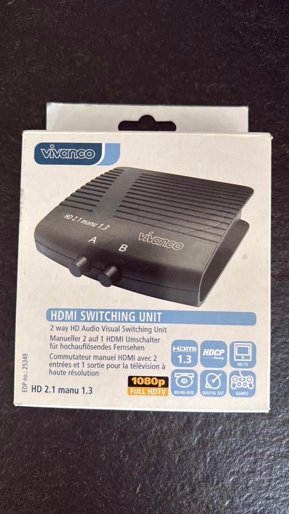 Vivanco HDX2.1, commutateur HDMI, unité de commutation 2 à 1, Enlèvement, Neuf