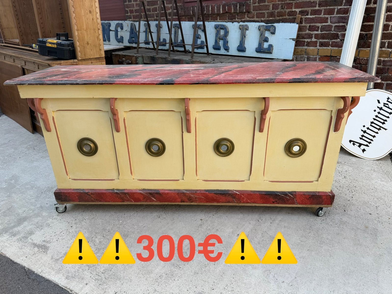 Comproir ancien a restaurer, Enlèvement
