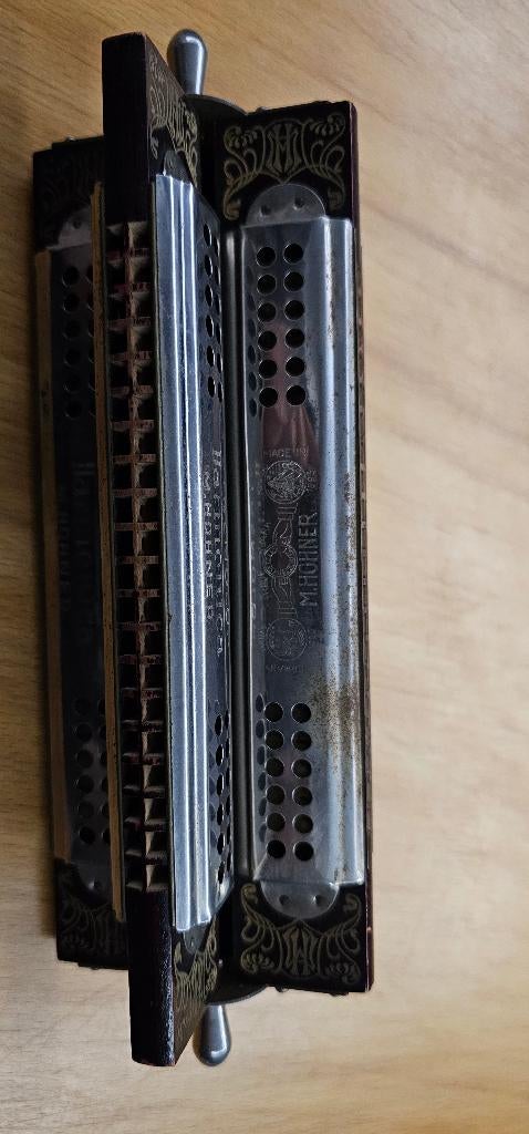 Zeldzame antieke 4 zijdige Tremolo harmonica M. Hohner., Muziek en Instrumenten, Ophalen of Verzenden, Gebruikt, Diatonisch, Overige typen