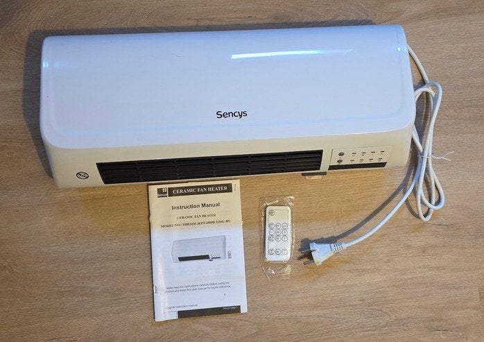 Ventilateur et Chauffage céramique Mural télécommandé Sencys, Moins de 60 m³, Comme neuf, Enlèvement, Ventilation