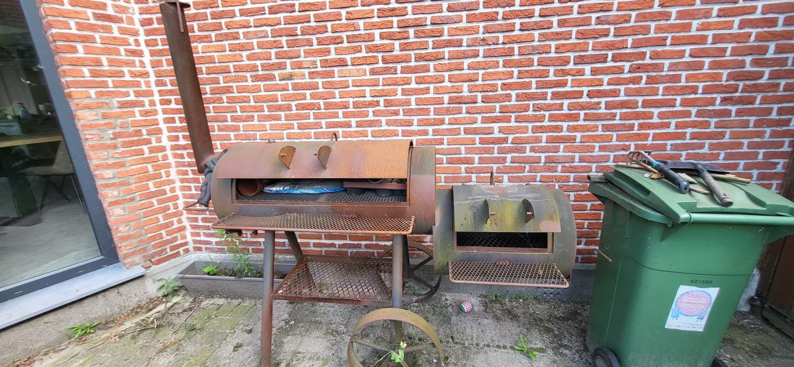 BBQ gietijzer ohlahoma-stijl op te knappen, Ophalen, Gebruikt
