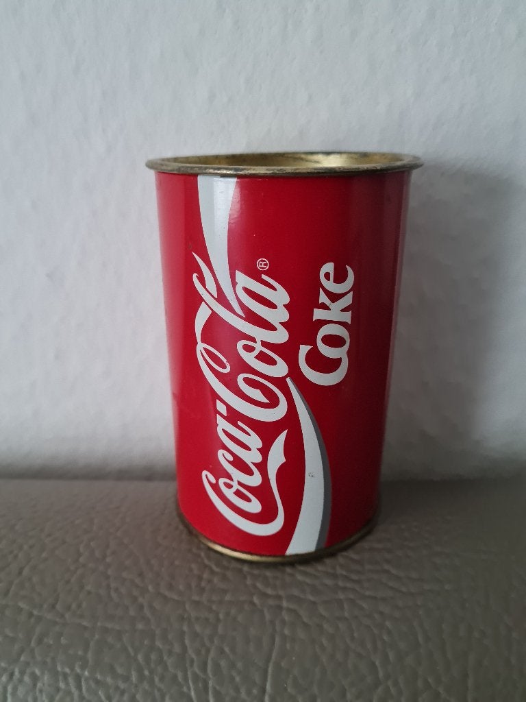 vintage spaarpot in blik coca cola, Ophalen of Verzenden