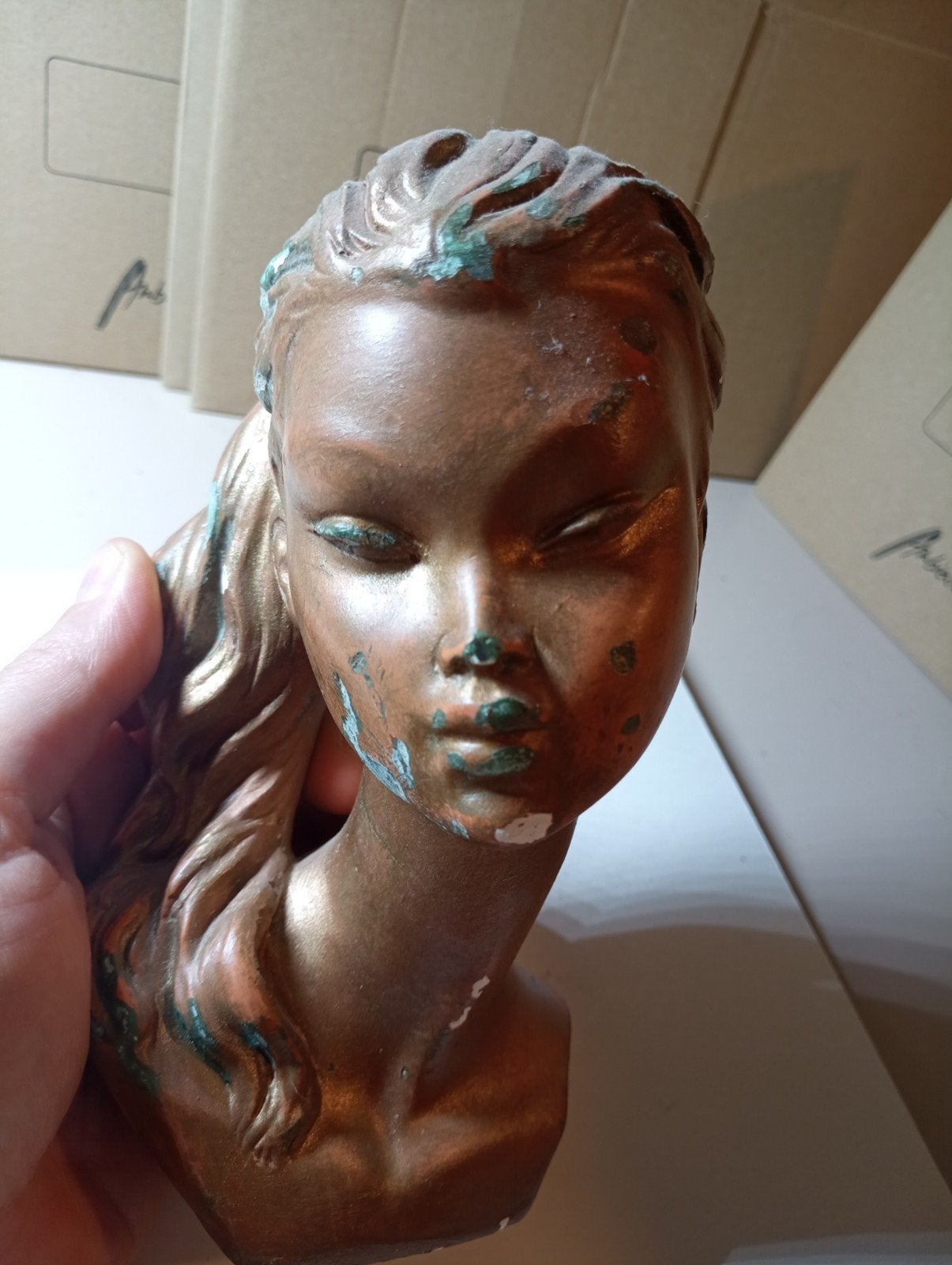 Beeld vintage met stempel, Ophalen of Verzenden