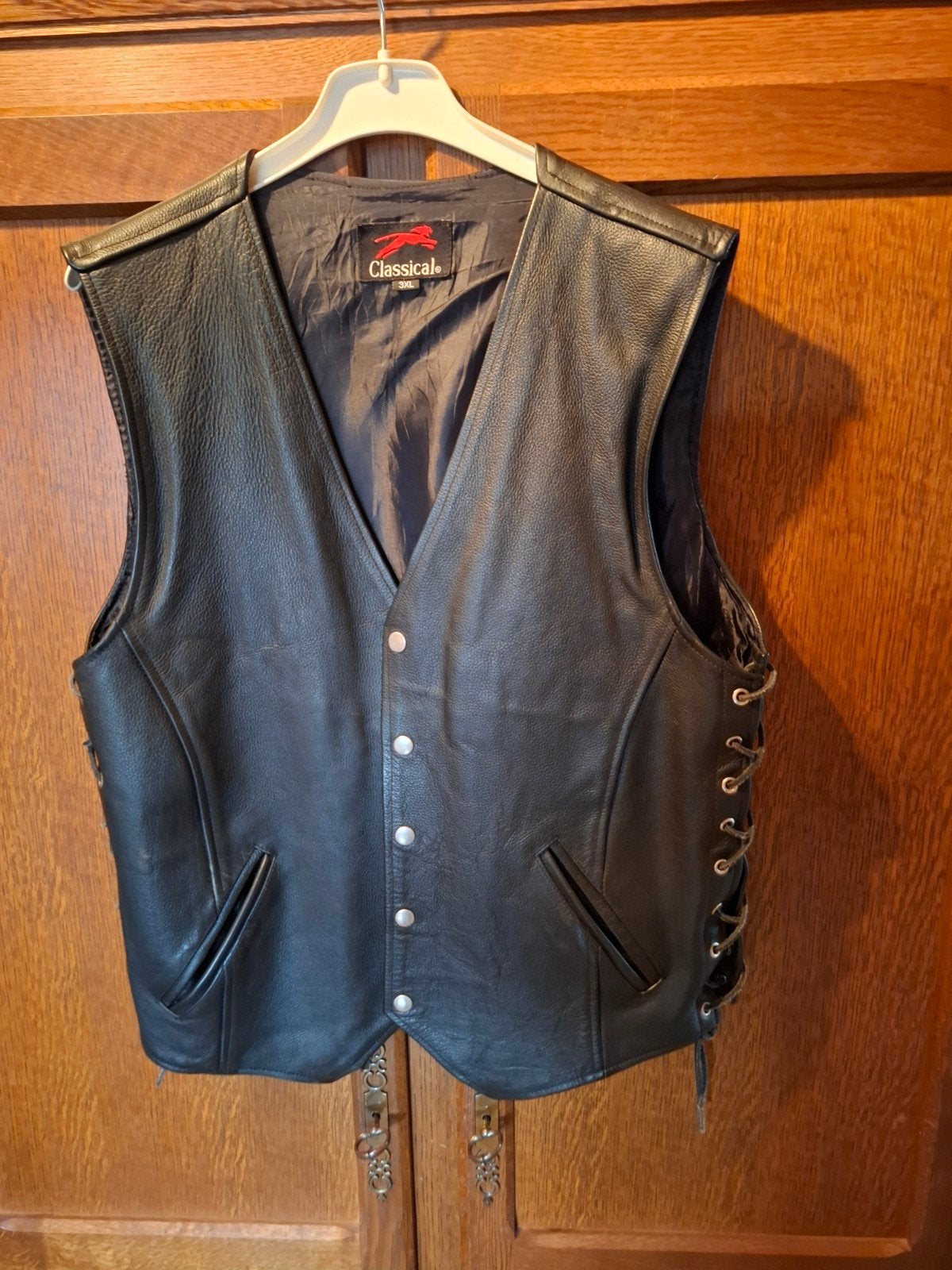 lederen gilet, Ophalen of Verzenden
