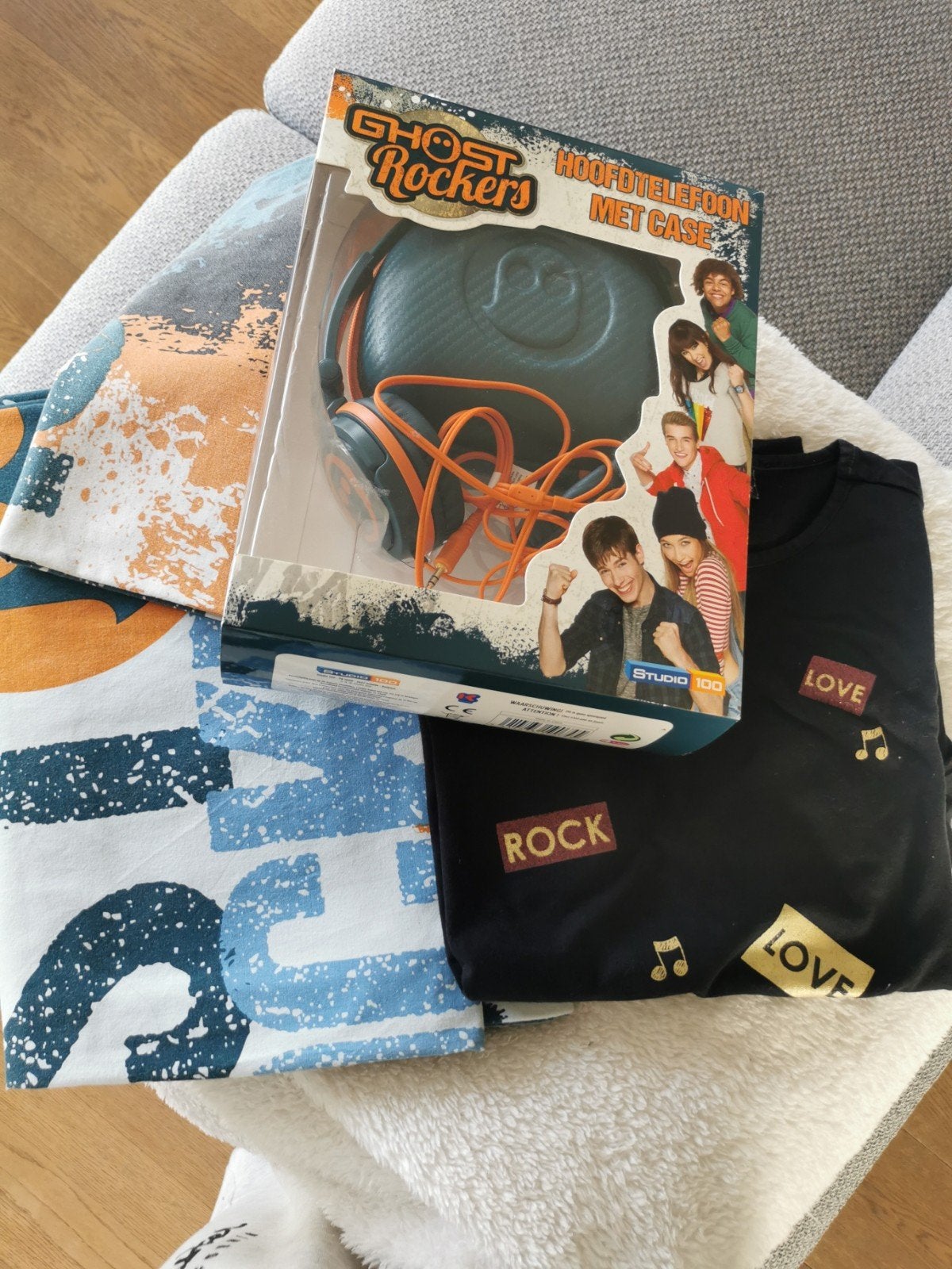 Ghost Rockers hoofdtelefoon + T-shirt + bedovertrek, Enfants & Bébés, Enlèvement ou Envoi, Utilisé
